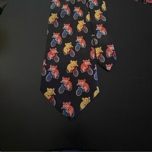 Daniel Ford Pigs on Bikes Novelty Tie Black Navy Yellow 62” Fun Statement